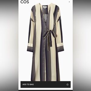 COS Striped Midi Wrap Dress Size M, EU 38